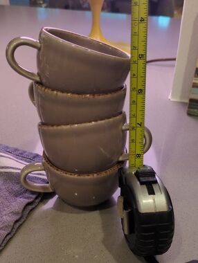 Stoneware Cappucino Mugs - Taupe (Set of 4)
